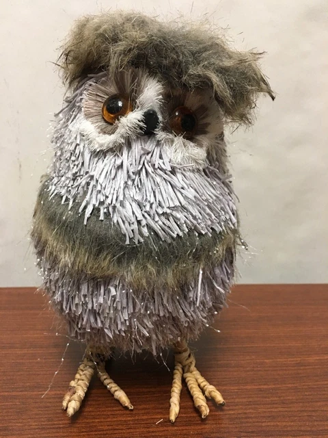 NEW Pier 1 One Adorable Spotty White Owl Sisal Christmas Ornament Table 7.5" NEW Pier 1 One Adorable Spotty White Owl Sisal Christmas Ornament Table 7.5"