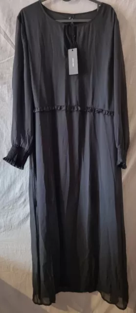 Vero Moda Black Chiffon Dress Long Sleeved XXL BNWT