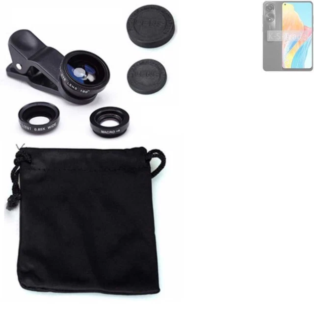 Pour Oppo A78 4G Objectifs Smartphone Lentilles fisheye macro grand angle
