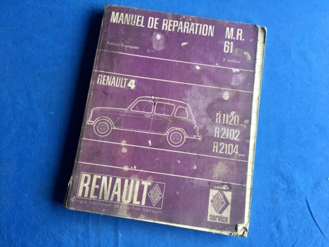 Manuel de réparation d’origine Renault R4 type R1120 R2102 R2104…