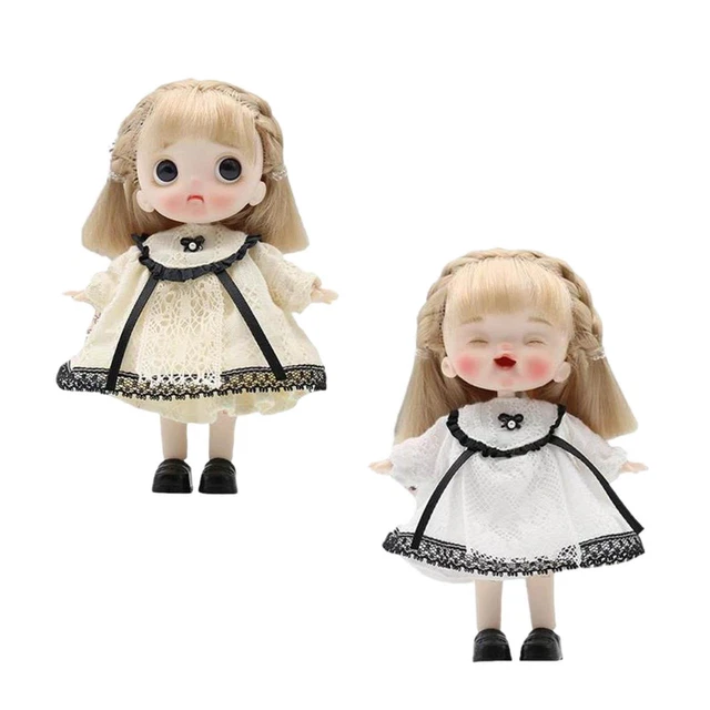 2 Pezzi Trucco Bambola Bambini Ragazze Giocattoli 14 Cm Bambola Snodata Sferica