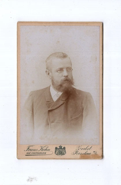 CDV Foto Herrenportrait mit Widmung - Zerbst / Rosslau 1893