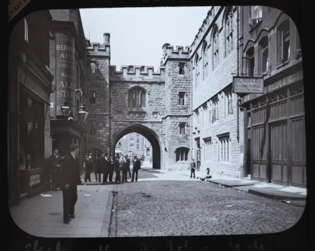 Magic Lantern Slide Photo England London Clerkenwell St John's Gate Newton & Co