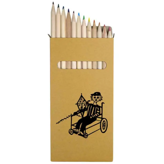 12 lápices de colores largos ""Niño discapacitado con cometa"" (PE00048925)