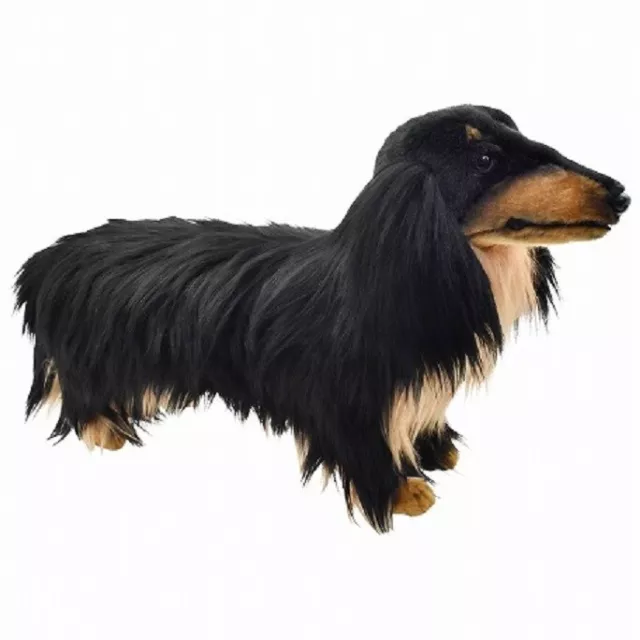 HANSA BH8149 Miniature Dachshund Dog Long Hair Stuffed Doll Plush Toy 23.2in