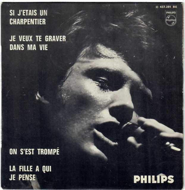 JOHNNY HALLYDAY Charpentier Je veux te graver dans ma vie 1966 EP Imp Colombet