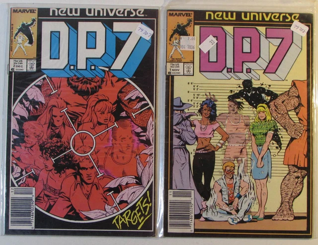 D.P.7 Lot of 2 #1,2 Marvel Comics (1986) New Universe 1st Print Comic Books