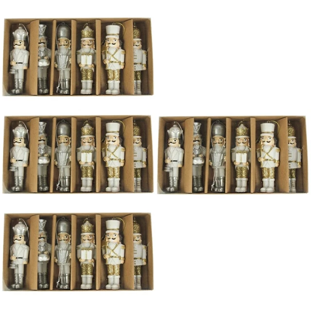 24 Pcs Resin Christmas Nutcracker Child Kids Puppet Xmas Decor