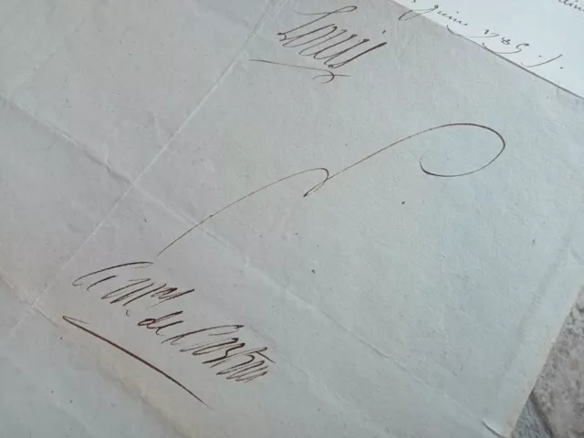 L A S Lettre Autographe Signée Louis Xvi Contresignée De Castries  / Marine 1785