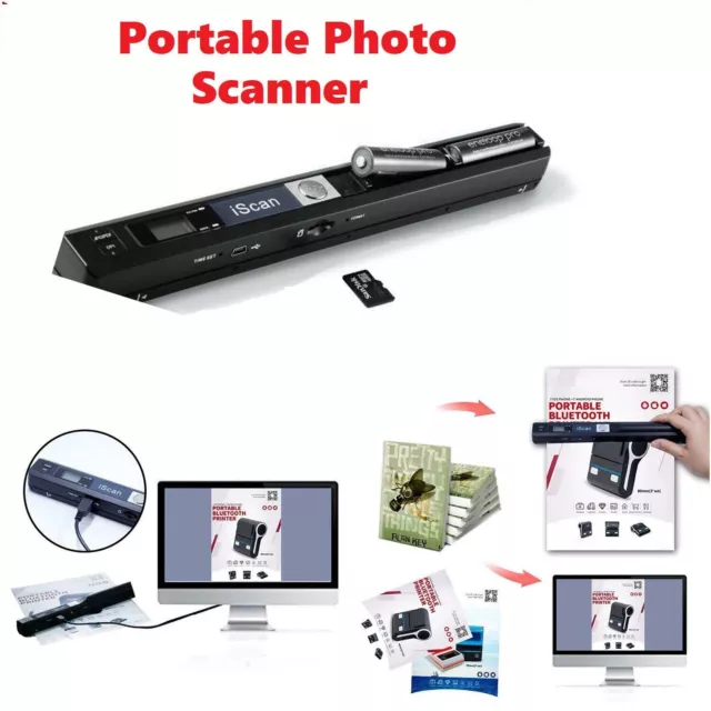 Portable Handheld LCD Scanner A4 Size Photo Document Book Handy Scanner 900 DPI