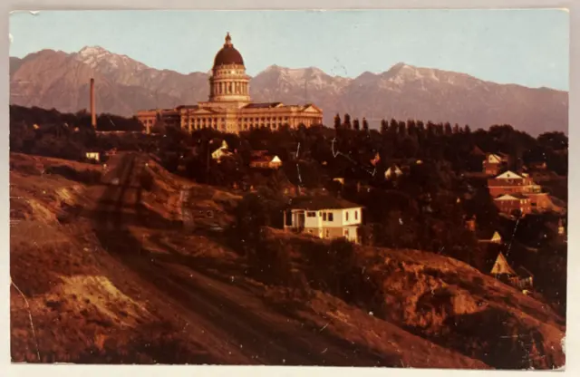 1957 Utah State Capitol & Wasatch Mountains, Salt Lake City, UT Vintage Postcard