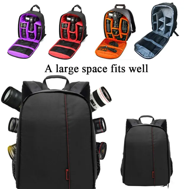Large Camera Backpack Shoulder Bag Case For Canon Nikon Sony DSLR Mirrorless A