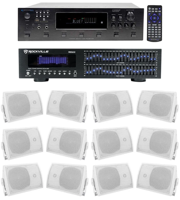 TECHNICAL PRO 6000W 6Zone Home Theater Bluetooth Receiver+12) 5.25