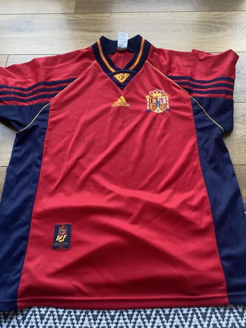 Soccer Jersey adidas Spain 1998 Football Shirt Home Vintage Jersey UK Large