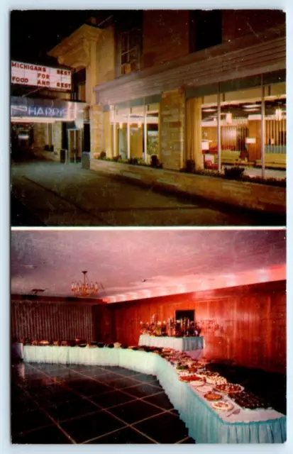 KALAMAZOO, MI Michigan ~ Roadside HARRIS MOTOR INN c1950s Postcard