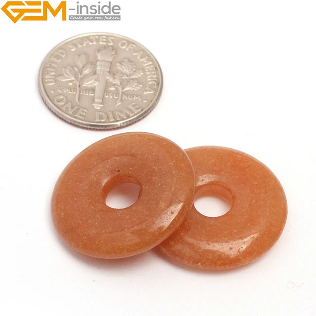 Flower Shape Beads Donut Pendant Women Jewelry Thickness 5mm Natural Stone