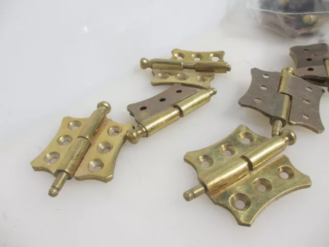 Vintage Brass Hinges Door Hardware Old Straps French Furniture Hinge -£5each