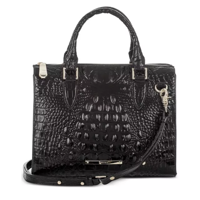 Brahmin Dillards 75th Anniversary Ltd Edition Black Croc Embossed Leather  Bag