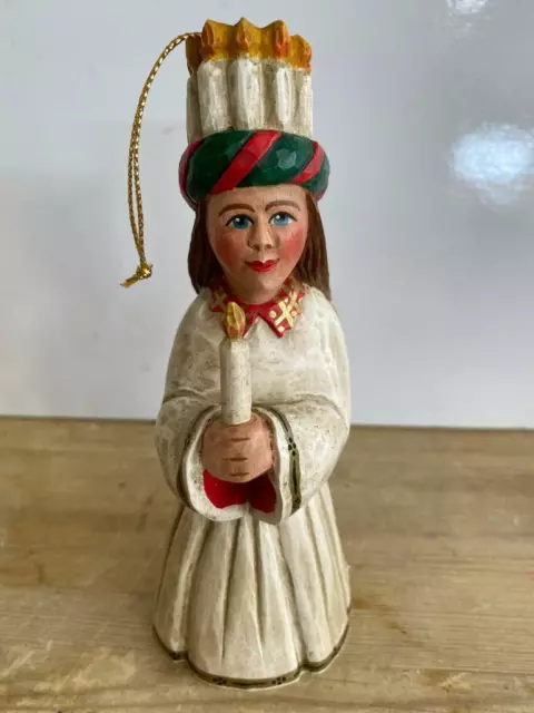 Vintage Leo R. Smith Folk Art Angel Ornament Candle SHIPS FREE