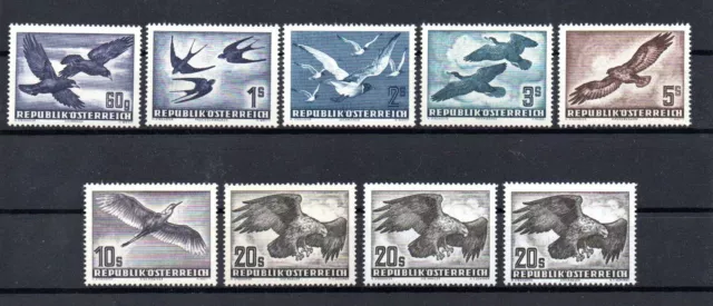 Österreich 1950/1953 Flugpostserie "Vogelsatz" überkomplett postfrisch