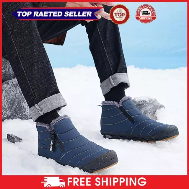 FUR LINED SNOW Boots Short Shaft Boots Lightweight Men for Winter (Blue ...