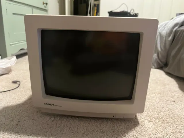 Tandy VGM-390 Monitor 14" 1993 CRT-RARE VINTAGE 25-4091 WORKING Cords Included