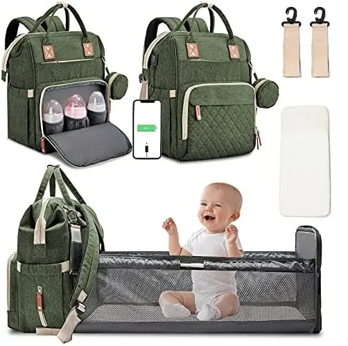 Diaper Bag Backpack with Changing Station for Baby, Mommy Bag for traveling 2