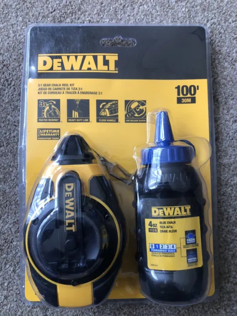 Dewalt 3:1 Kreidelinie Messrolle mit blauer Kreide DWHT47373L (100'/30m) 2