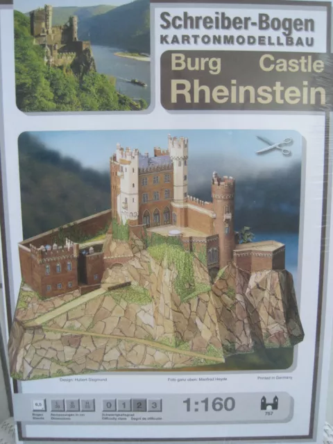 Burg Rheinstein Schreiber-Bogen Kartonbausatz *NEU* Bastelbogen