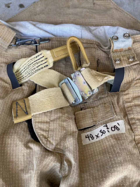 Firefighter Janesville Lion Apparel Turnout Bunker Pants 48 X 30 Tan Harness 08’ 3