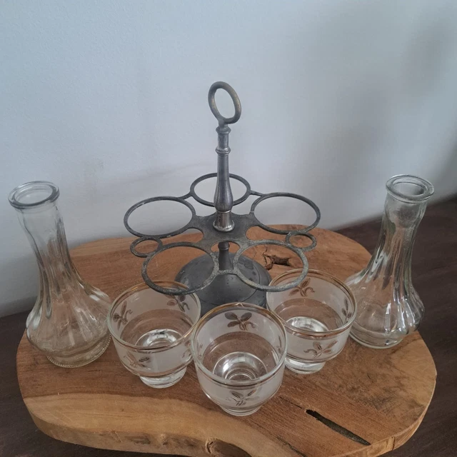 Ancien Serviteur Huile Et Vinaigre Cristal Saint Louis - Bouchon à Facettes