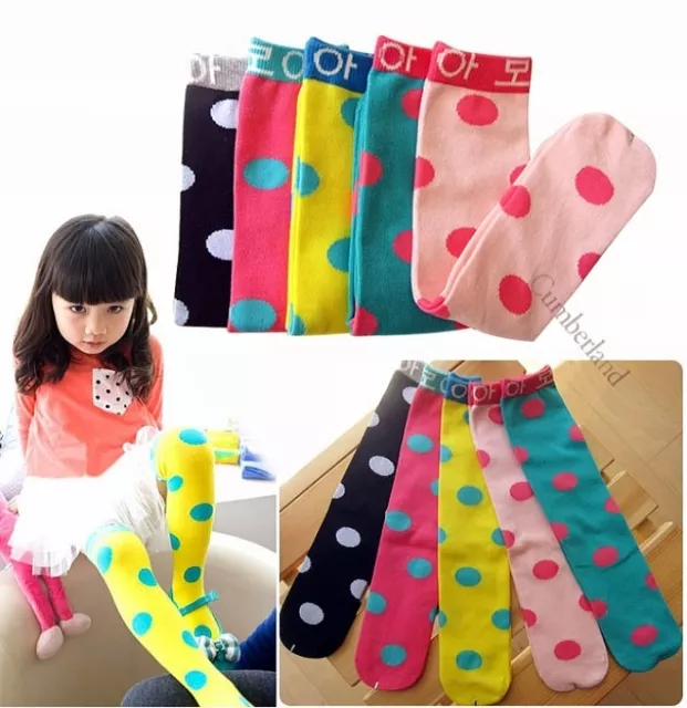 5 Colors Cute Dots Baby Kids Children Girls Princess Long Socks Leggings