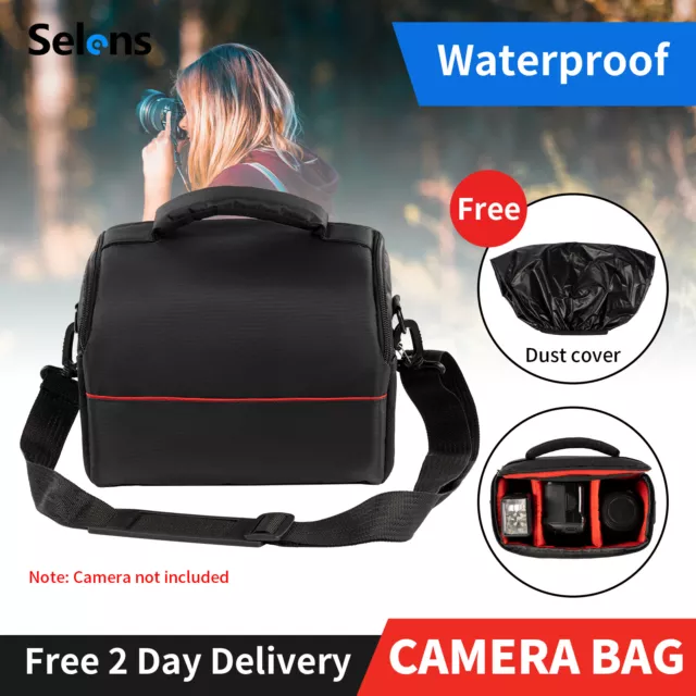 Waterproof DSLR Travel Camera Bag Shoulder Lens Carry Case For Canon 2x Padded