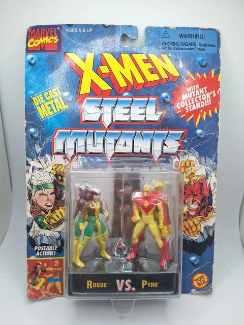 1994 Toy Biz Marvel XMEN Steel Mutants Rogue vs Pyro Action Figures