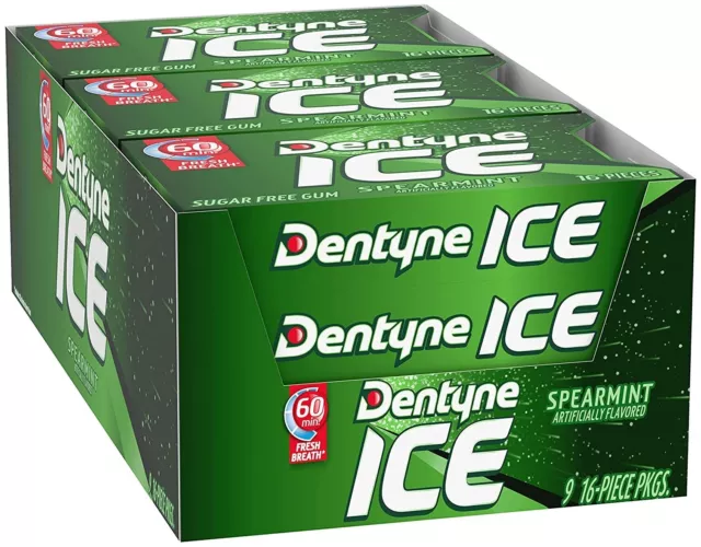 9x Dentyne Glaçon Spearmint Flavor Sugar-Free Gums American Sweets