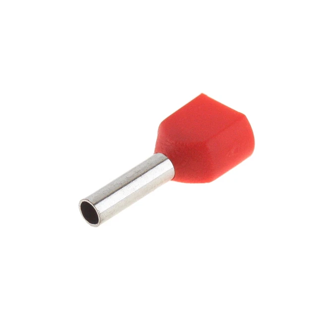 100 pz. Terminali gemelli rossi 1,00 mm2 isolati terminali gemelli 1 mm2