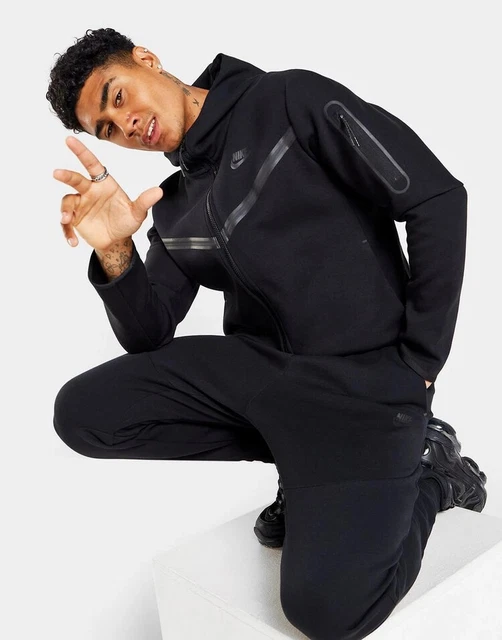 Nike Tech Fleece Full Zip Giacca Con Cappuccio E Zip  Felpa Cu4489 010 Nero