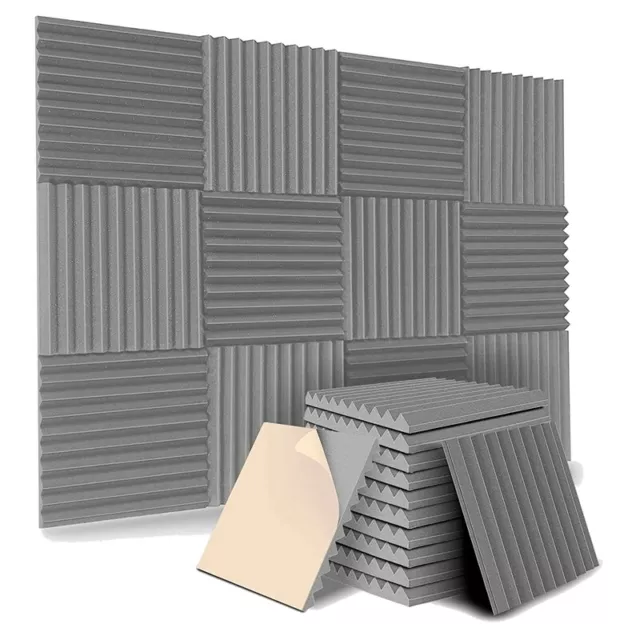 12 Pack Self-Adhesive Acoustic Panels, Sound Proof Foam Panels, High9425