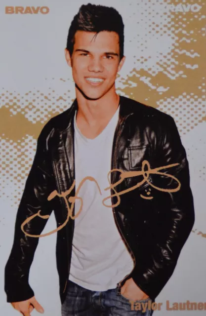 TAYLOR LAUTNER - Autogrammkarte - Signed Autograph Autogramm Clippings Sammlung