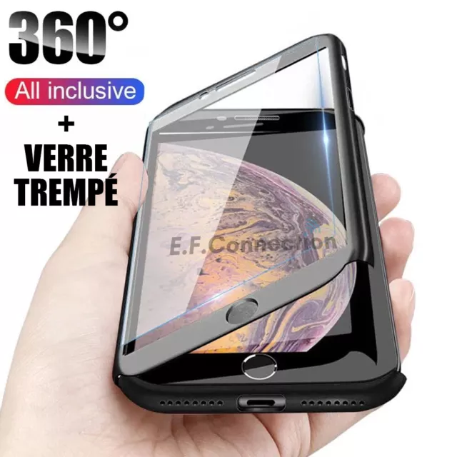 COQUE HOUSSE ETUI TOTAL 360 pour iPhone 7/8/6S/XR/X/XS/MAX11/12/PRO +VERRE ECRAN