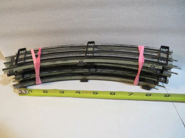 ( 8 ) Lionel 3 RAIL O27 Standard CURVED 9 IN, Track Section, USED