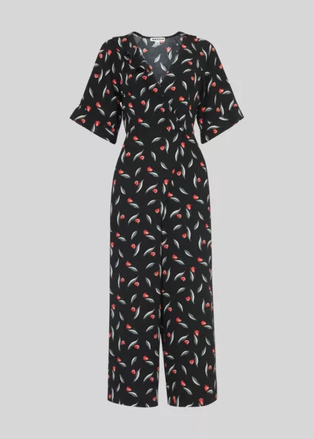 🌷 Whistles Alma Tulip Print Jumpsuit Wide Leg Wrap Style UK 8 🌷 RRP £189