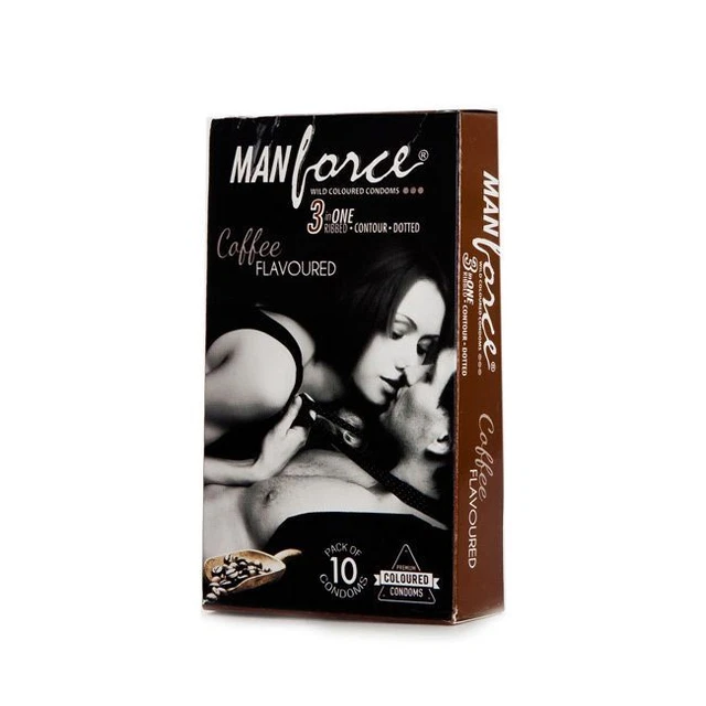 50 Pezzi Nuovo MANFORCE Selvatico Profilattico 3 IN One a Coste Contorno & Pois