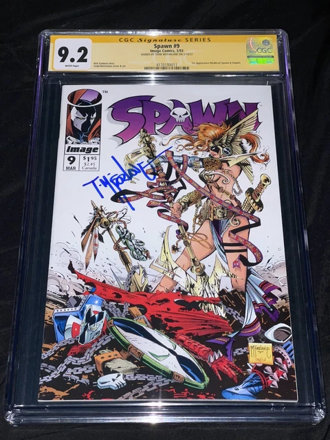 SPAWN #9 CGC SS 9.2 SIGNED by TODD MCFARLANE FIRST APP ANGELA & MEDIEVAL SPAWN