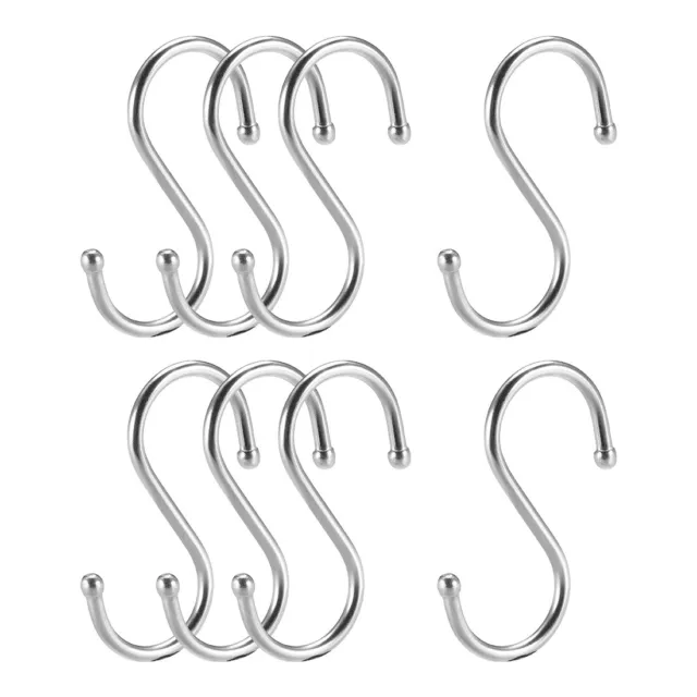 Stainless Steel S Hooks 2" S Shaped Hook Hangers for Kitchen Multiple Uses 8pcs
