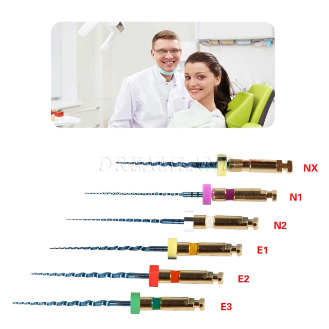 6pcs SANDENT Dental Endodontic NITI Rotary Files 21mm Root Canal File FDA