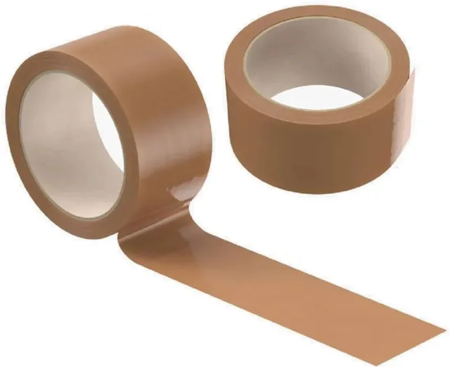 12x BROWN TAPE PARCEL PACKING PACKAGING ROLLS CARTON SEALING BOX 48MM X 66M