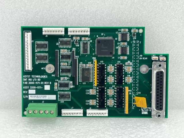 Asyst 3200-1171 SMT INX I/O PCB Load Port Board / Great Condition - Green