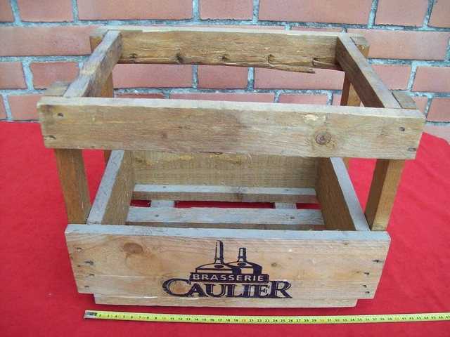 Caisse En Bois Brasserie Caulier - Casier à Bouteilles Bistrot Belge