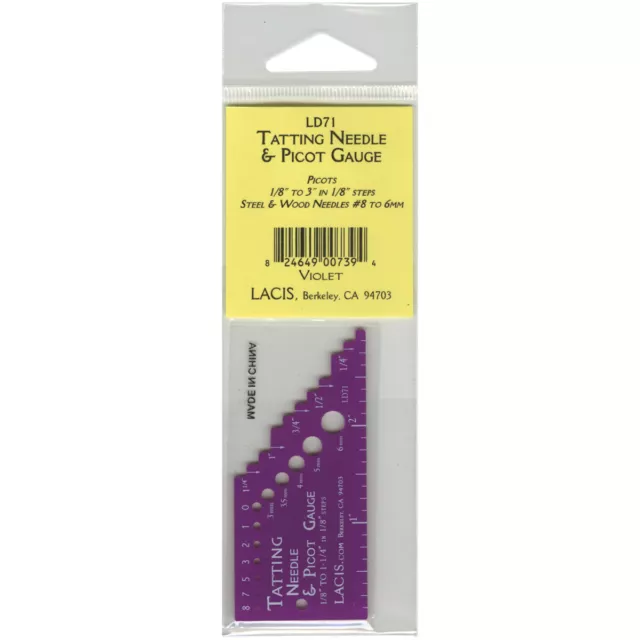 5 Pack Lacis Tatting Needle & Picot Gauge-Violet LD71-VIOLT